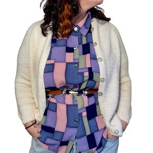 Kathy Che Colorful Geometric Blouse